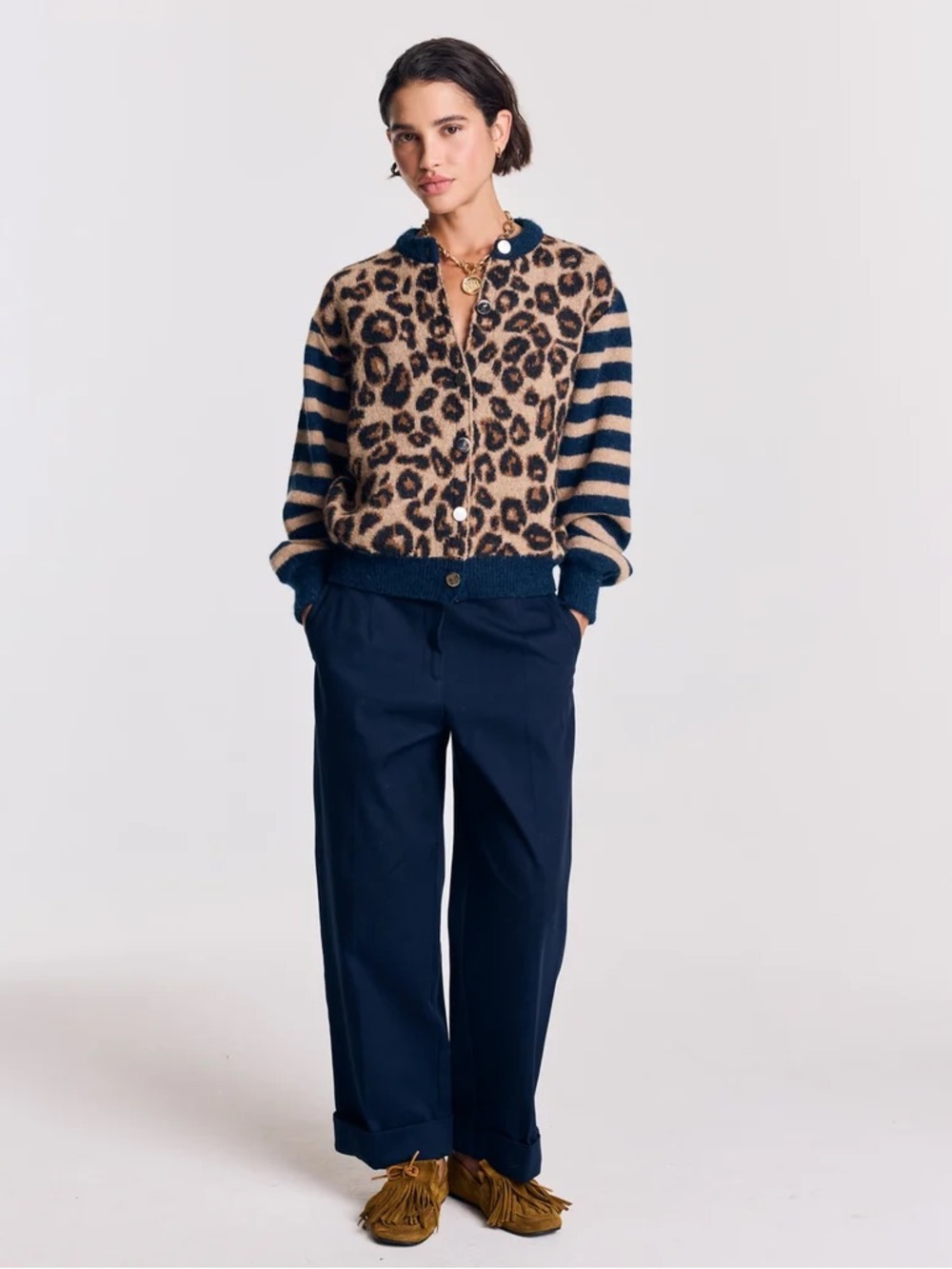 Balzac Paris Idole Leopard striped Cardigan - Picture 5 of 7